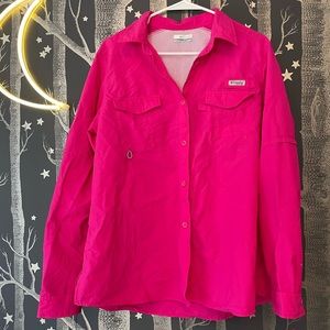 Hot Pink Columbia PFG Bahama Long Sleeve 30 SPF Shirt